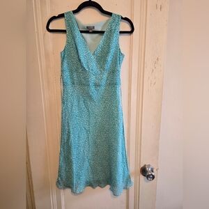 Women's blue dress with bubble/dot pattern from ann taylor size 0P